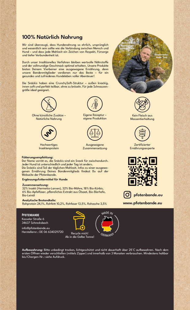 Snäcki - Insekt Möhre Butternut - Kürbis - Pfotenbande